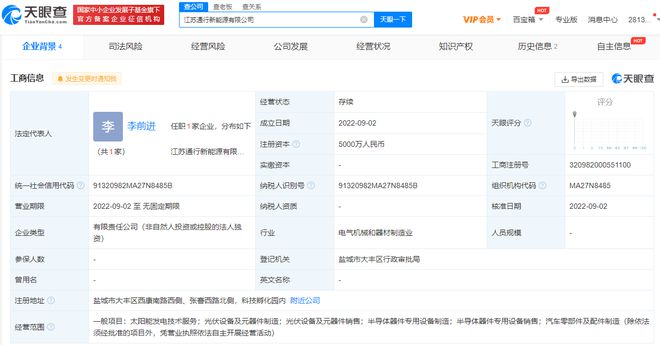 通灵股份成立新能源公司