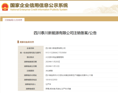四川某光伏企业解散!